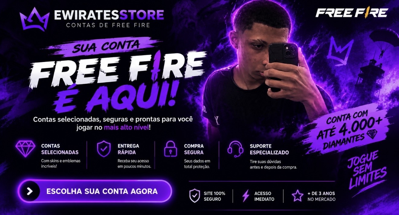 EWIRATES STORE — Sua conta de Free Fire é aqui! Contas selecionadas, seguras e prontas para você jogar no mais alto nível